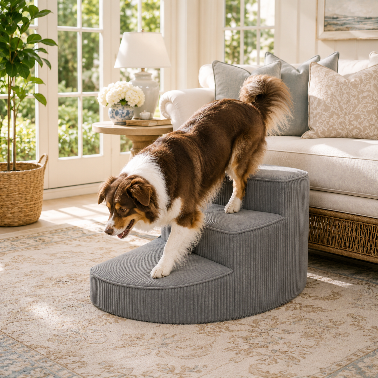 Hondentrap Schuimrubber met Antislip Treden voor Bed en Bank Linker- of Rechteropstelling Huisdiertrappetje | Sansoti