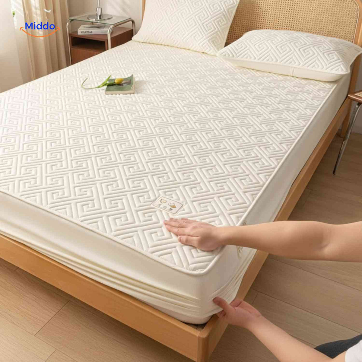 Quilted Mattress Protector Waterproof Breathable Cotton Elastic Fitted Sheet 5-30cm Mattress Topper Protection | Sansoti