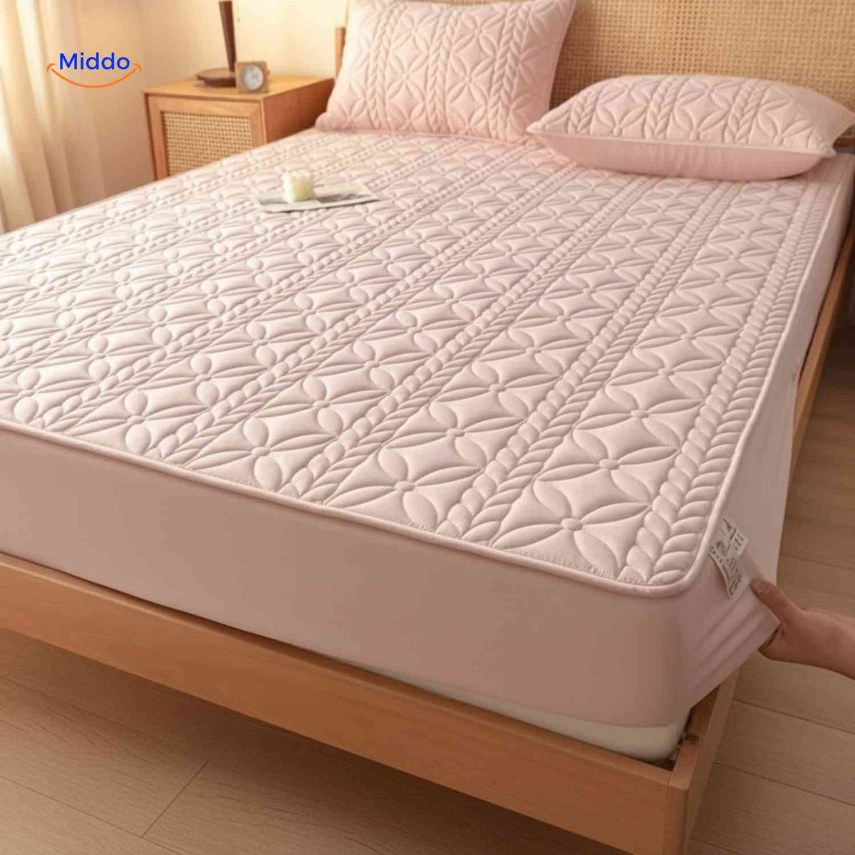 Quilted Mattress Protector Waterproof Breathable Cotton Elastic Fitted Sheet 5-30cm Mattress Topper Protection | Sansoti