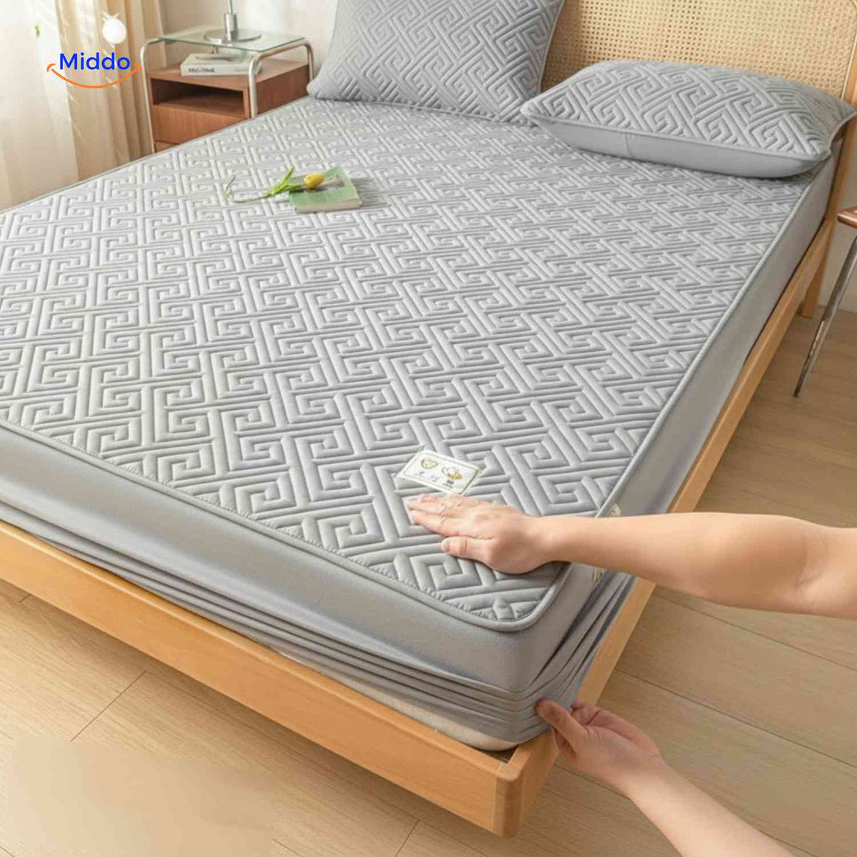 Quilted Mattress Protector Waterproof Breathable Cotton Elastic Fitted Sheet 5-30cm Mattress Topper Protection | Sansoti