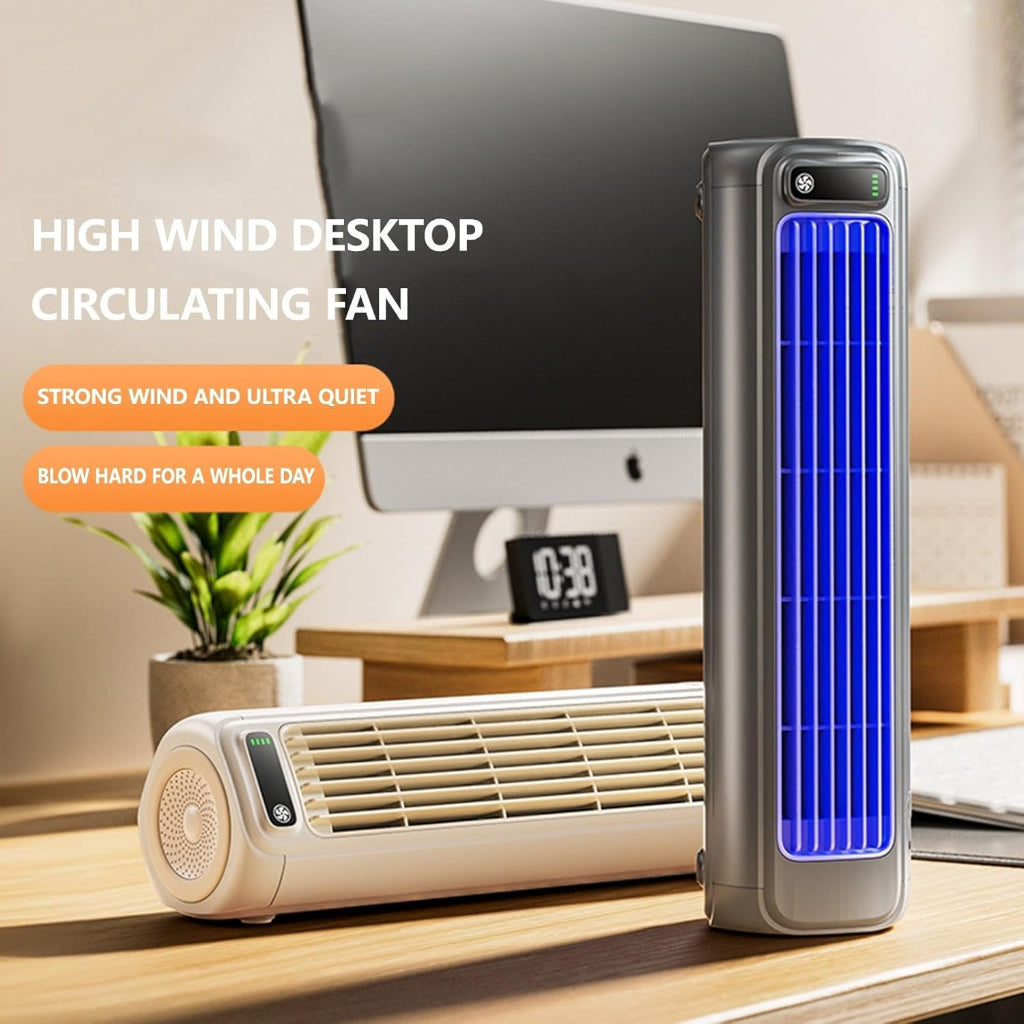 Draagbare Bladloze Ventilator met Verdampingskoeling USB Oplaadbaar Torenmodel voor Thuiskantoor Reis | Sansoti