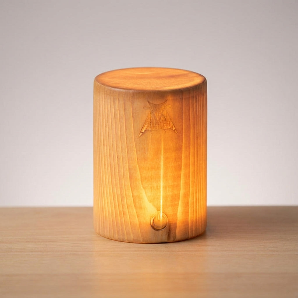 Tafellamp Houtlook Cilinder LED Oplaadbaar Touch Dimbaar Draadloos Nachtkastlamp Bureaulamp Sfeerverlichting Naturel | Sansoti