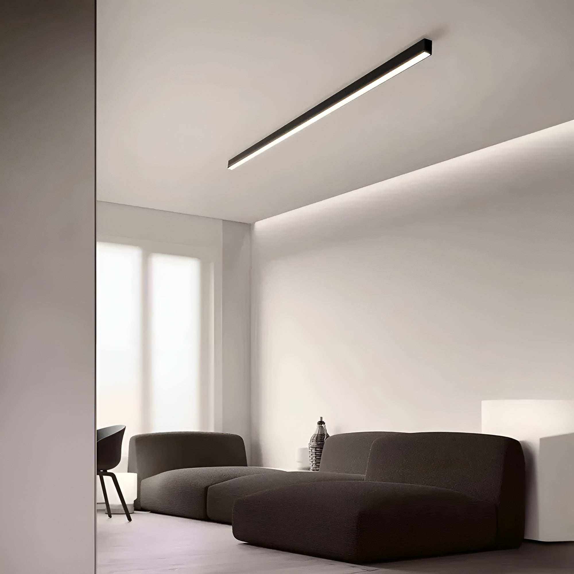 LED Deckenleuchte Schmal Modern Aluminium Schwarz Weiß 60-120cm | Restfield