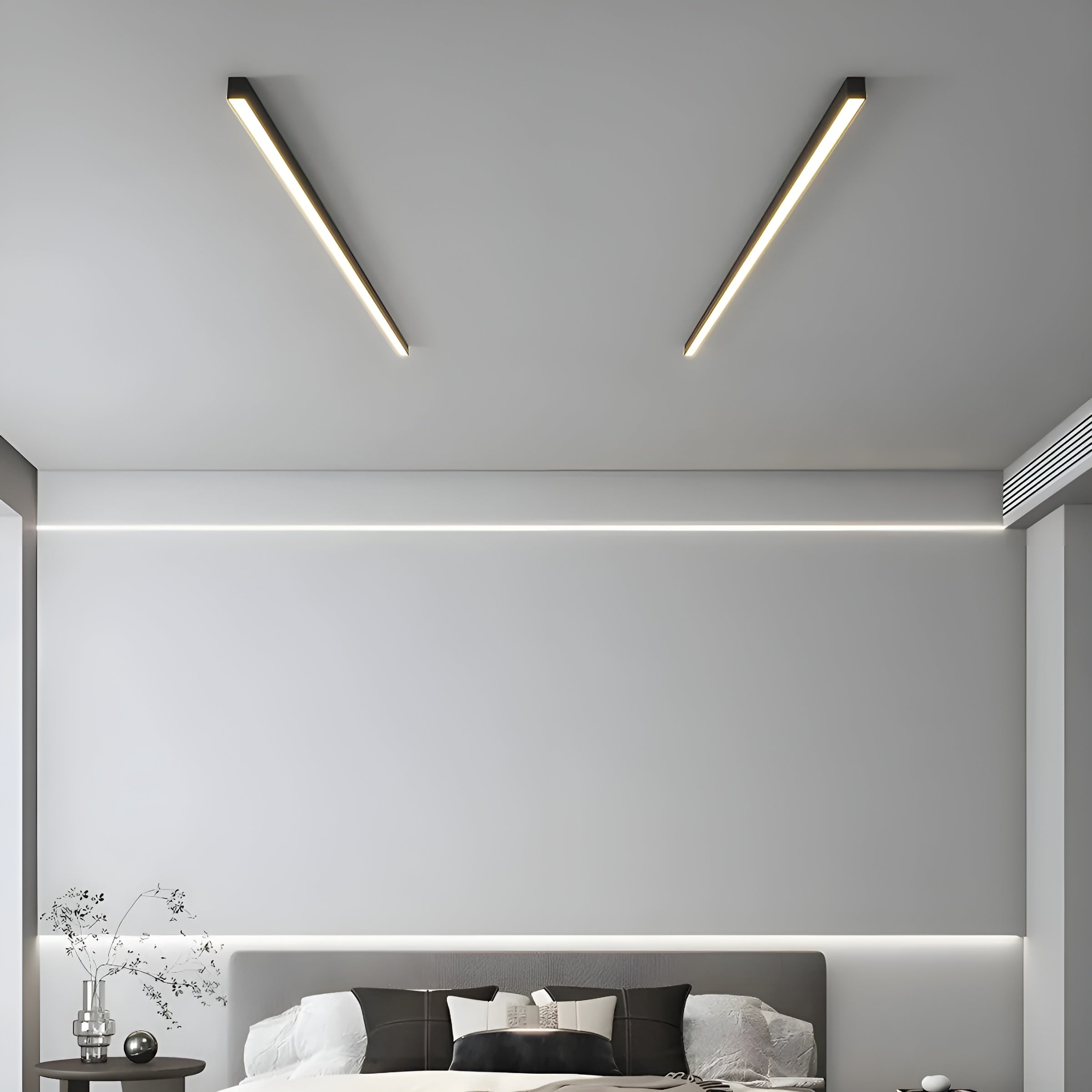 LED Deckenleuchte Schmal Modern Aluminium Schwarz Weiß 60-120cm | Restfield