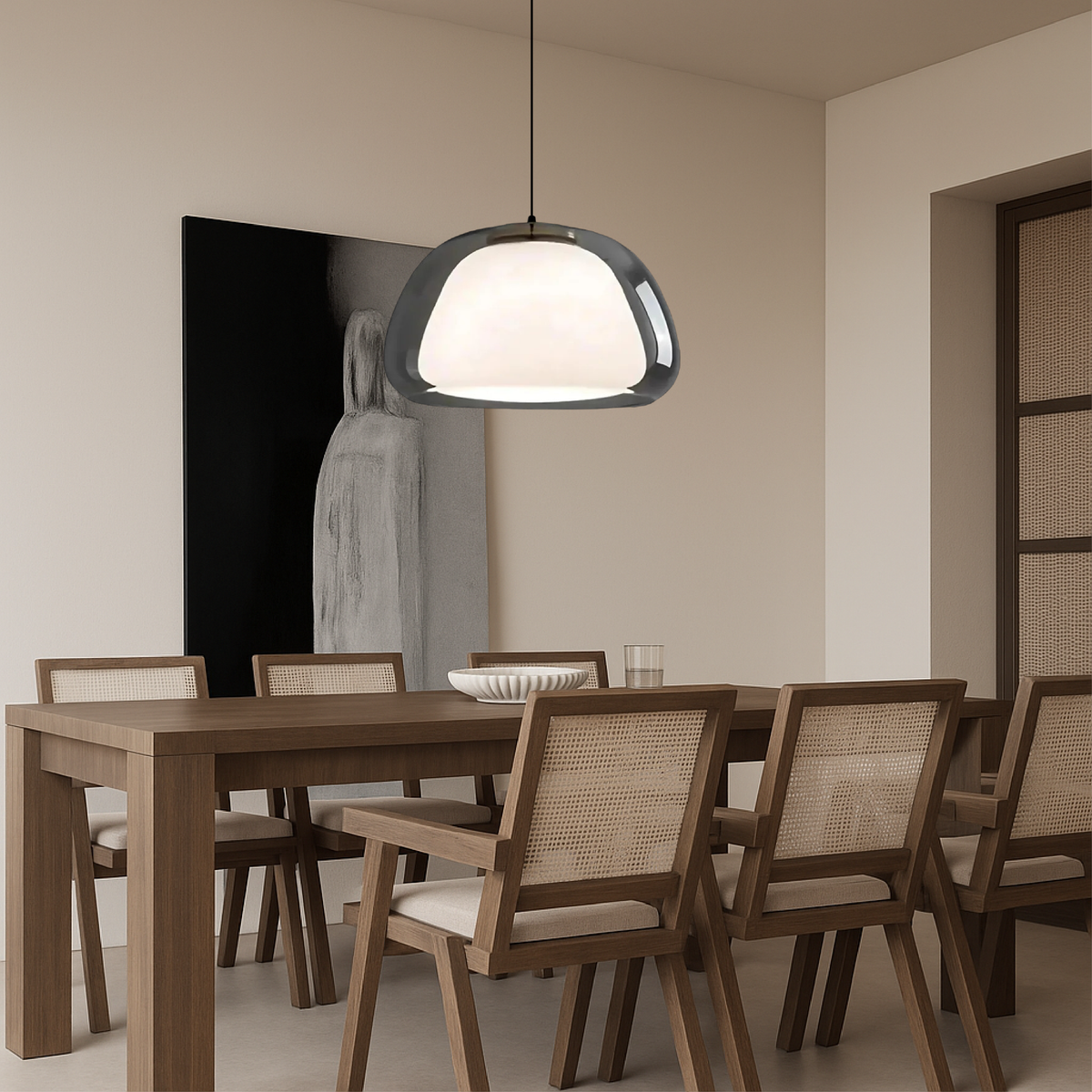 Glazen Hanglamp Jellyfish Ø25cm Rookglas Amber Transparant E27 Verstelbaar Moderne Verlichting Eetkamer Keuken | Sansoti