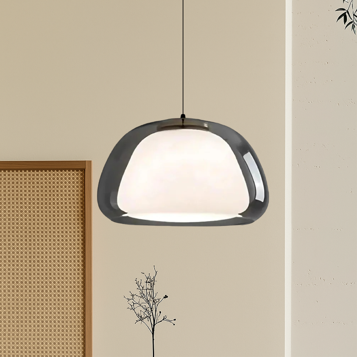 Glazen Hanglamp Jellyfish Ø25cm Rookglas Amber Transparant E27 Verstelbaar Moderne Verlichting Eetkamer Keuken | Sansoti