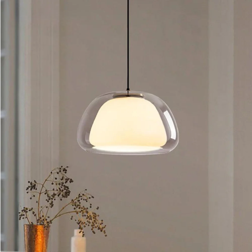 Glazen Hanglamp Jellyfish Ø25cm Rookglas Amber Transparant E27 Verstelbaar Moderne Verlichting Eetkamer Keuken | Sansoti