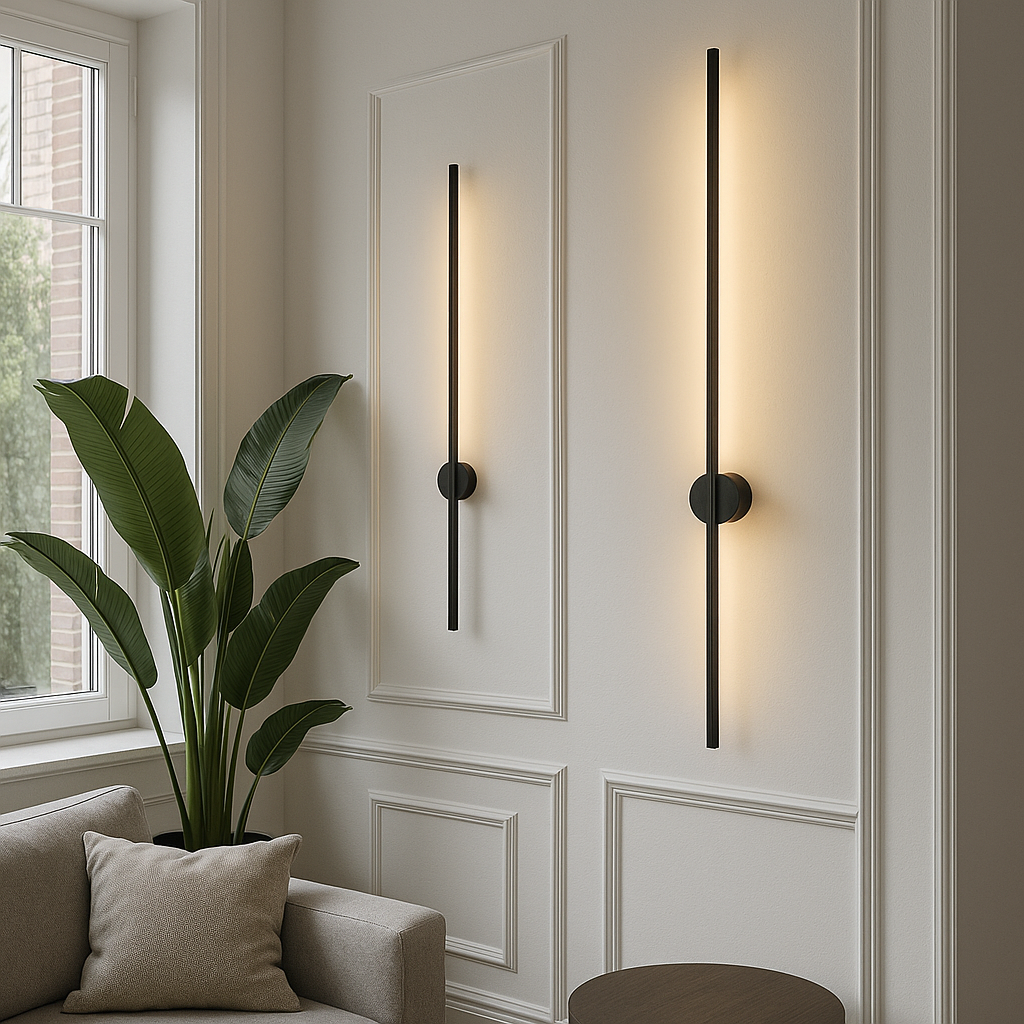 Rotatable LED Wall Lamp Sleek Linear Design Iron Acrylic 60-100cm Dining Room Bar Modern Interior Lighting | Sansoti