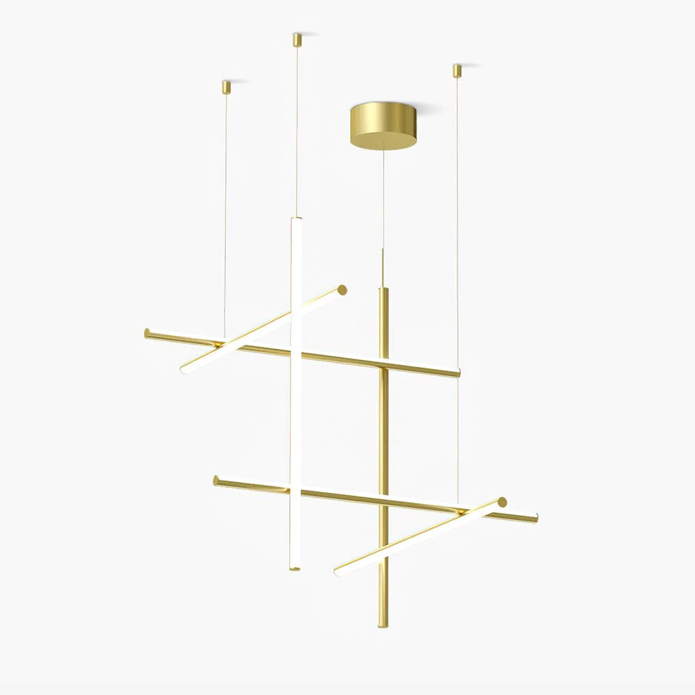 Lustre Gridline LED Aluminium Or Noir Salon Salle à Manger 3000K 4000K 6000K Modulaire Luminaire Linéaire Plafonnier | Restfield