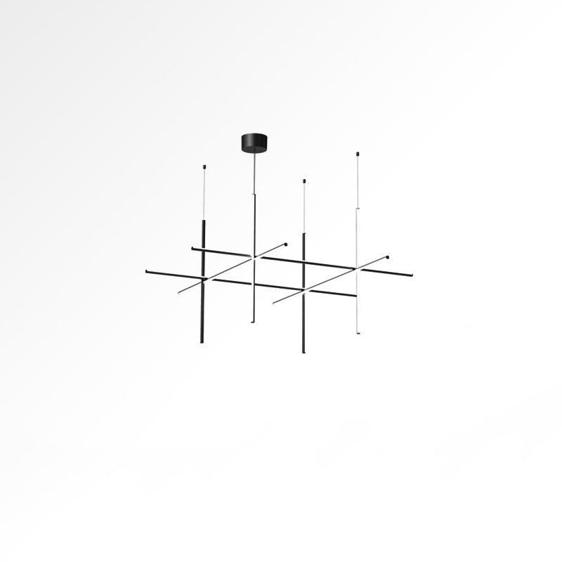 Lustre Gridline LED Aluminium Or Noir Salon Salle à Manger 3000K 4000K 6000K Modulaire Luminaire Linéaire Plafonnier | Restfield