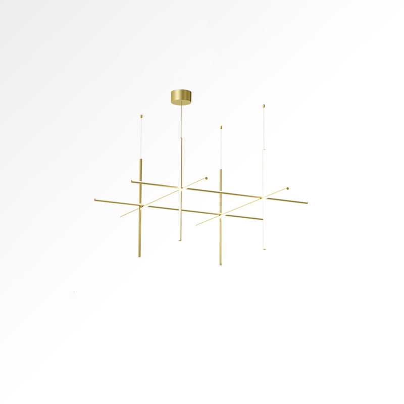 Lustre Gridline LED Aluminium Or Noir Salon Salle à Manger 3000K 4000K 6000K Modulaire Luminaire Linéaire Plafonnier | Restfield