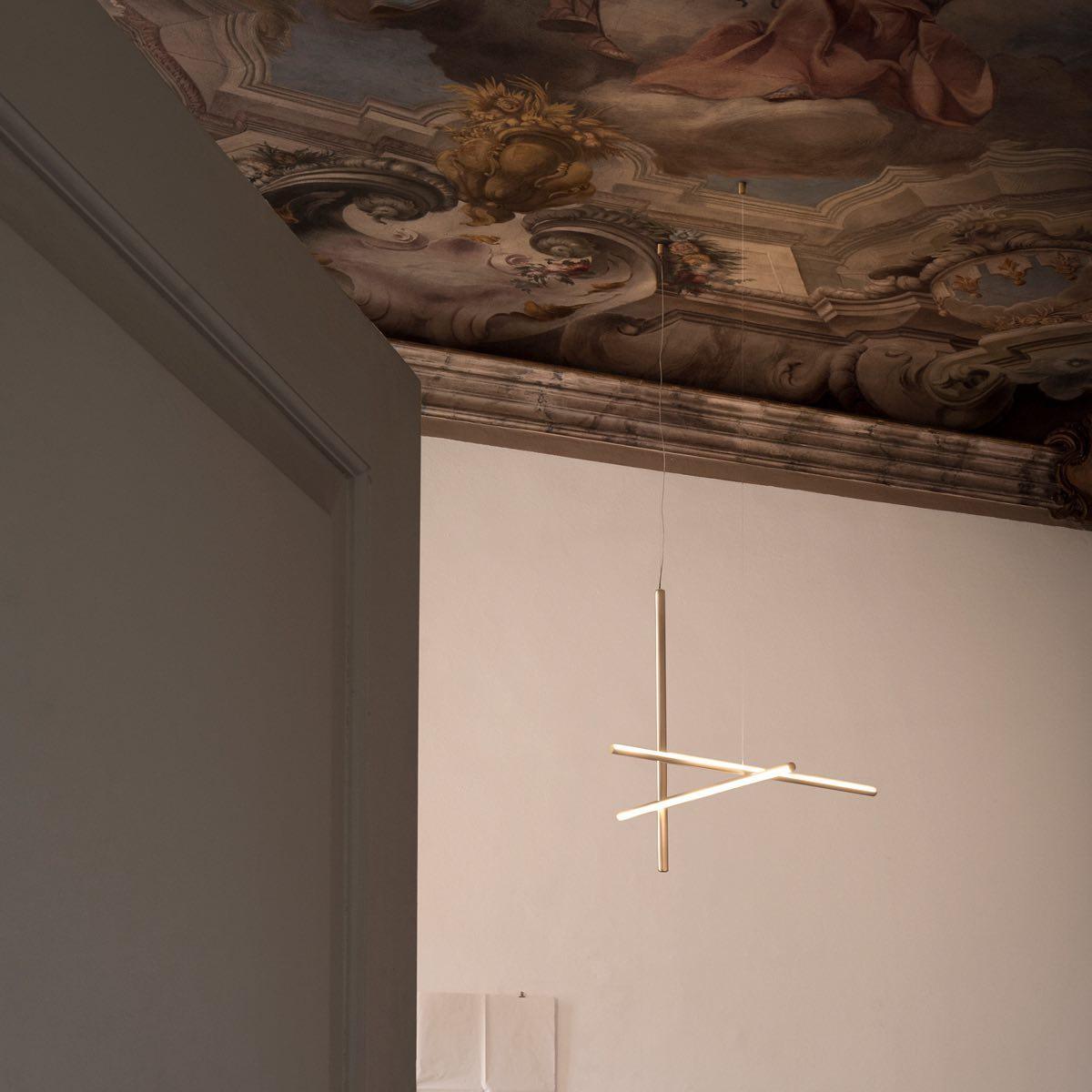 Lustre Gridline LED Aluminium Or Noir Salon Salle à Manger 3000K 4000K 6000K Modulaire Luminaire Linéaire Plafonnier | Restfield