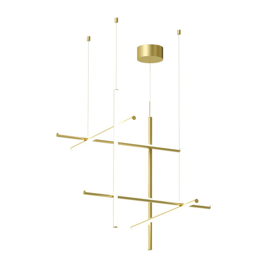 Lustre Gridline LED Aluminium Or Noir Salon Salle à Manger 3000K 4000K 6000K Modulaire Luminaire Linéaire Plafonnier | Restfield