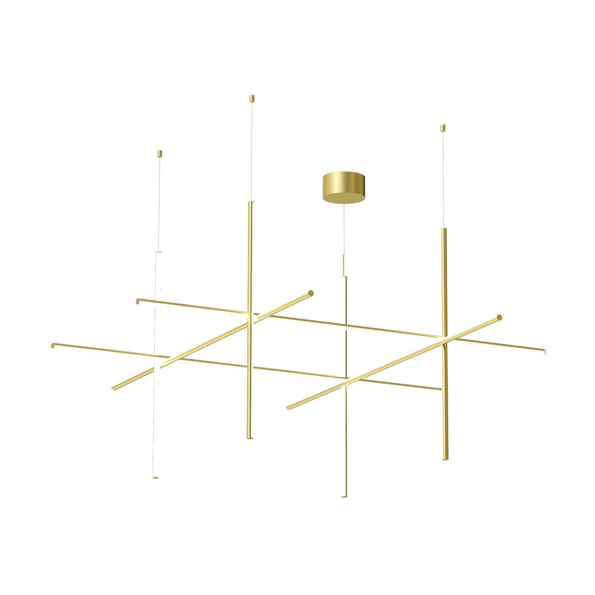 Lustre Gridline LED Aluminium Or Noir Salon Salle à Manger 3000K 4000K 6000K Modulaire Luminaire Linéaire Plafonnier | Restfield