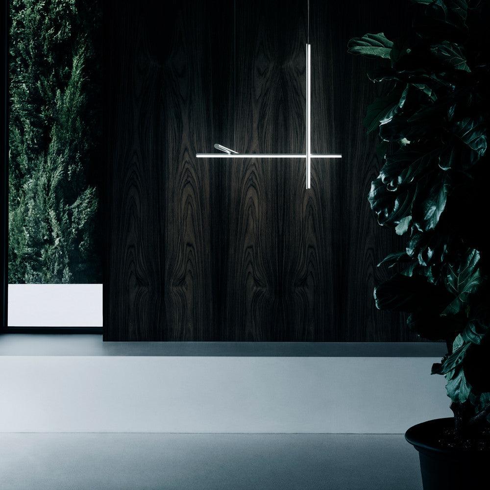 Lustre Gridline LED Aluminium Or Noir Salon Salle à Manger 3000K 4000K 6000K Modulaire Luminaire Linéaire Plafonnier | Restfield
