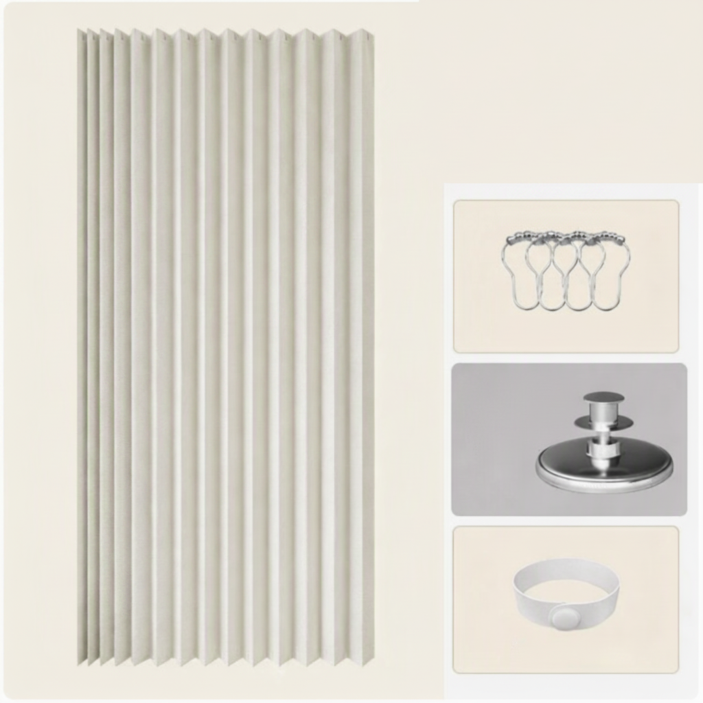 Magnetisch Harmonica Douchescherm Waterdicht Opvouwbaar PVC Badkamerscherm 180x200 cm Doucheafscheiding | Sansoti