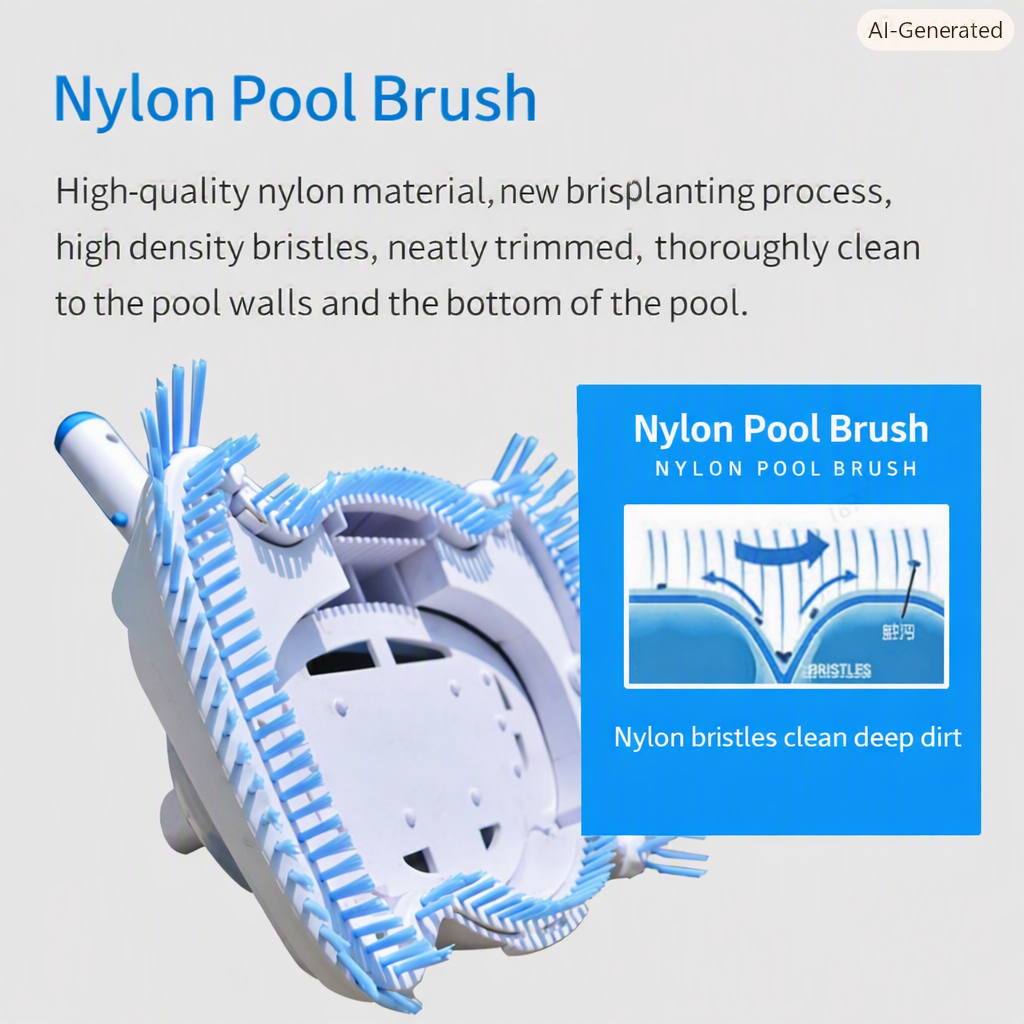 Pool Vacuum with Corner Brushes and Swivel Coupling for Thorough Pool Cleaning and Clear Water | Sansoti