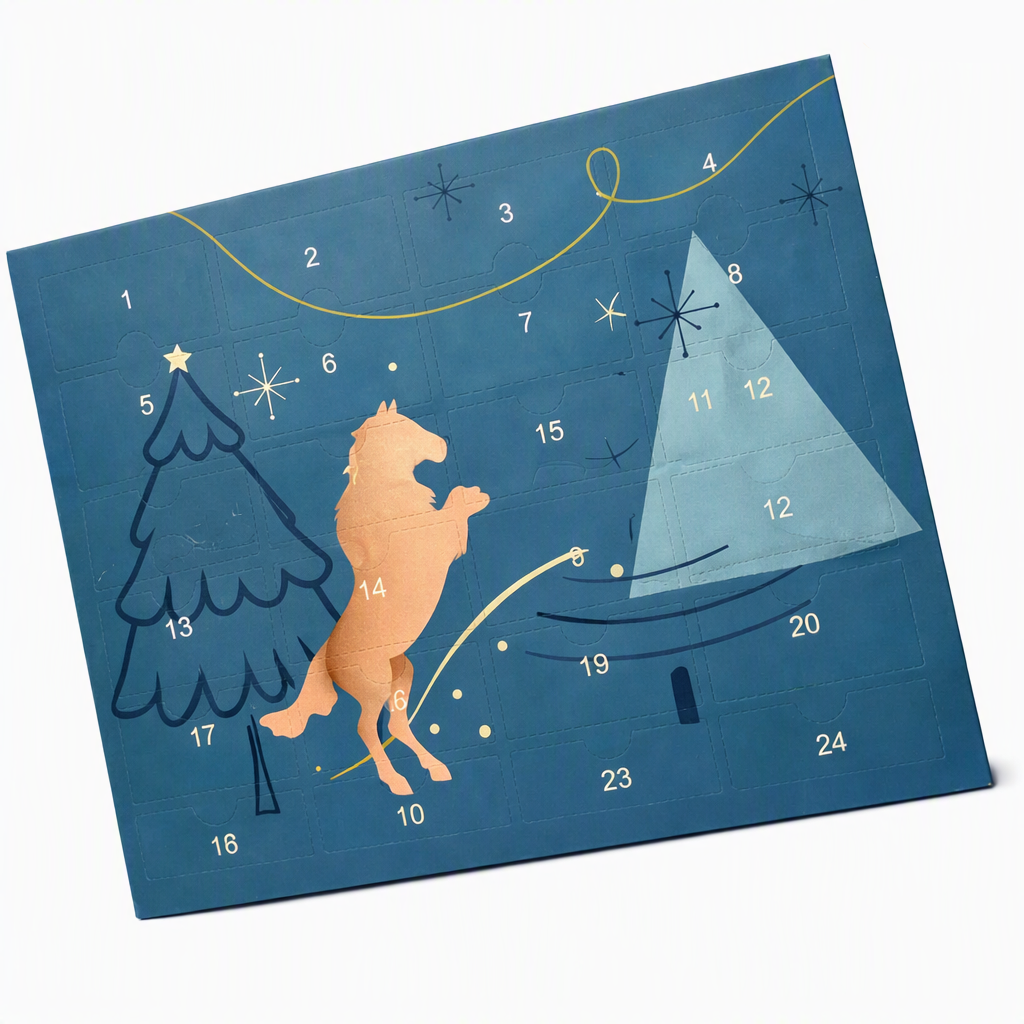 Adventskalender Pferdesport 24 Pflegeprodukte Zubehör Stall Reiten Pferdeliebhaber Weihnachten | Sansoti
