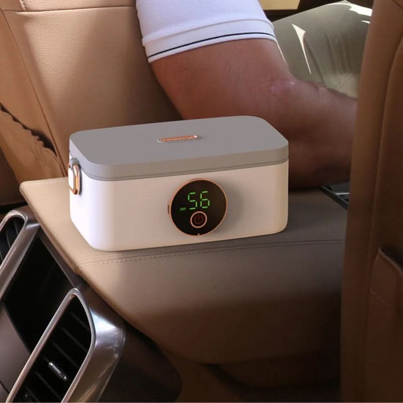 Verwarmbare Lunchbox met Oplaadbare Accu 1000ml Draagbaar Voedselverwarmer RVS Container Elektrisch Maaltijdbox | Sansoti