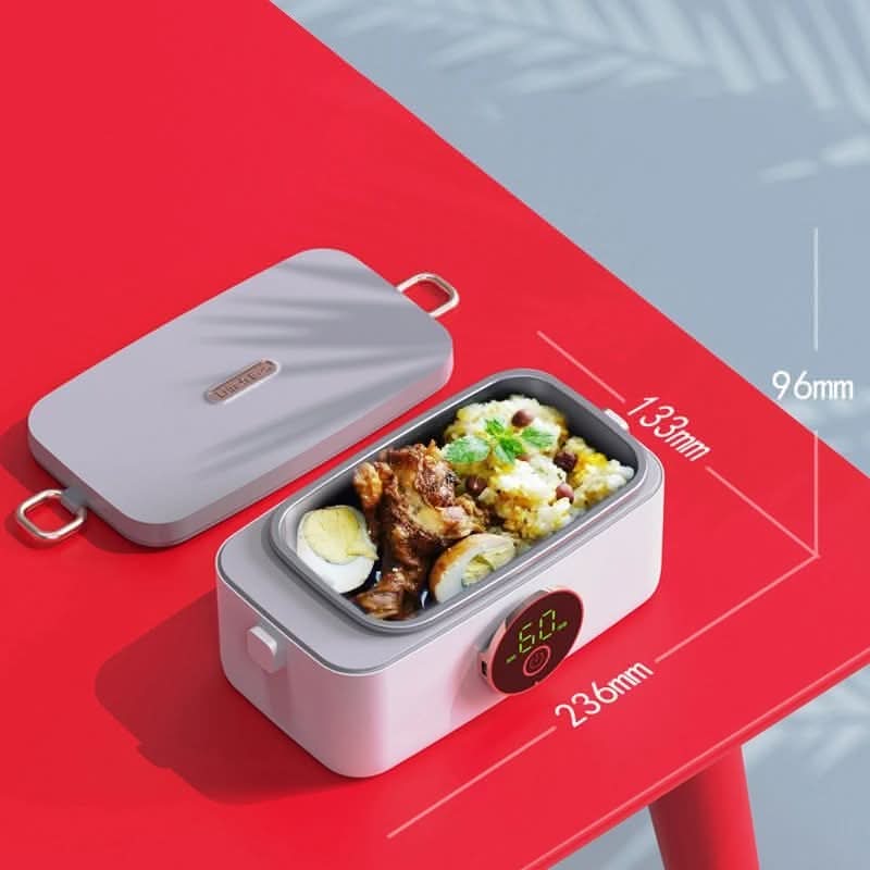 Verwarmbare Lunchbox met Oplaadbare Accu 1000ml Draagbaar Voedselverwarmer RVS Container Elektrisch Maaltijdbox | Sansoti