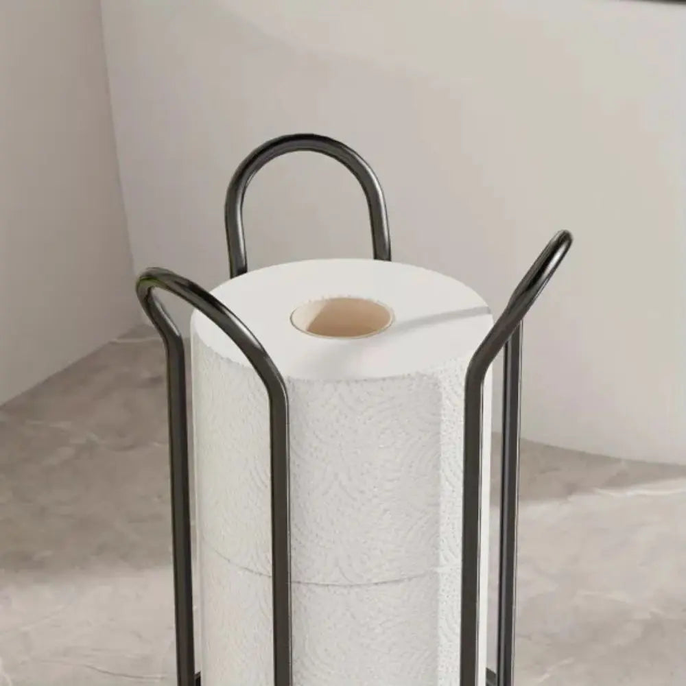 Staande Toiletrolhouder met Chroomafwerking voor Badkameropslag | Sansoti