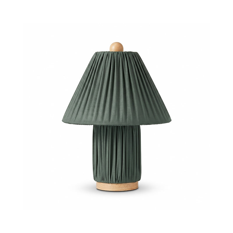 Retro Tafellamp met Geplooide Stoffen Kap – Warm Zacht Licht – Scandinavisch Minimalistisch Design voor Slaapkamer Woonkamer | Sansoti