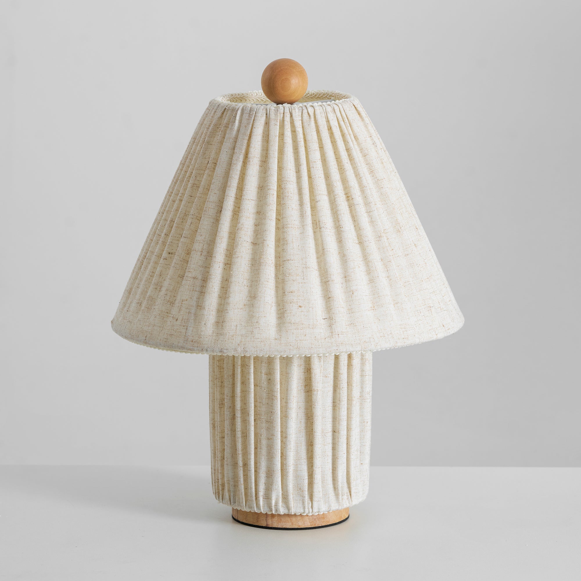 Retro Tafellamp met Geplooide Stoffen Kap – Warm Zacht Licht – Scandinavisch Minimalistisch Design voor Slaapkamer Woonkamer | Sansoti