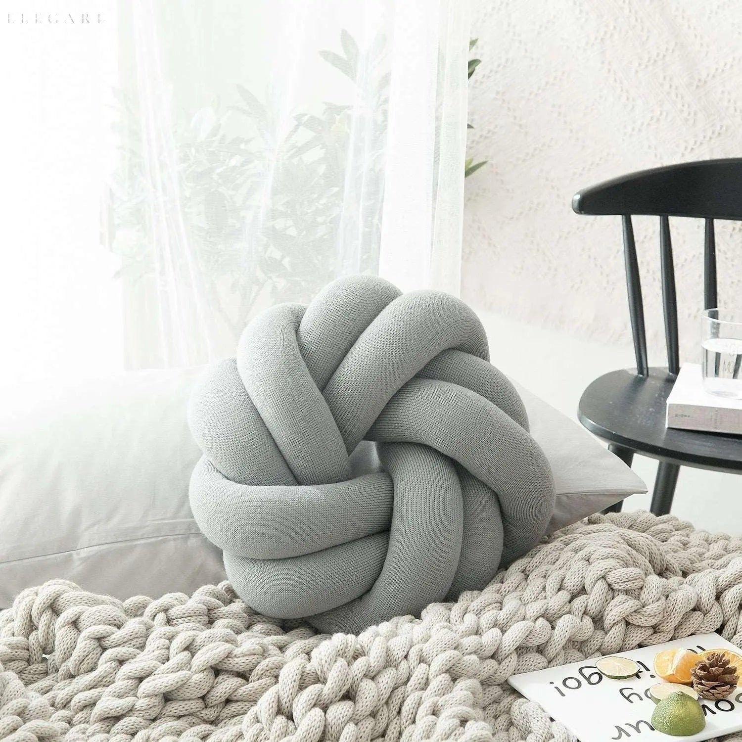 Sierkussen Knoop Rond Fluweel Decoratief 30cm Scandinavisch | Sansoti