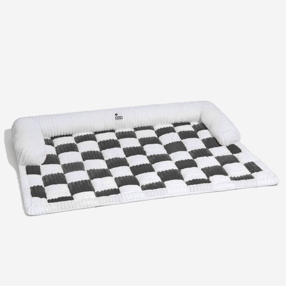 Geruit Hondenkussen Vierkant Beschermhoes Bank Meubels Huisdier 61×70 cm Crème Beige Bruin Koffie Grijs | Sansoti