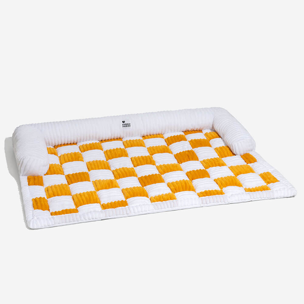 Geruit Hondenkussen Vierkant Beschermhoes Bank Meubels Huisdier 61×70 cm Crème Beige Bruin Koffie Grijs | Sansoti