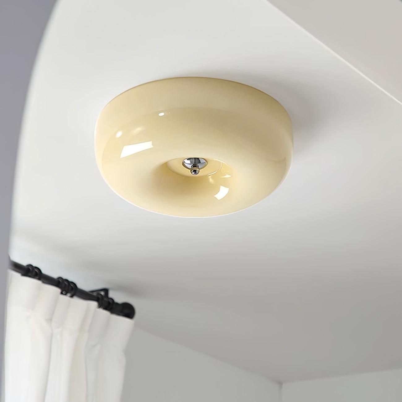 Deckenleuchte Glas LED Metall Weiß Wohnzimmer Schlafzimmer Flur Runde Glas-Deckenlampe Moderne Deckenleuchte | Restfield