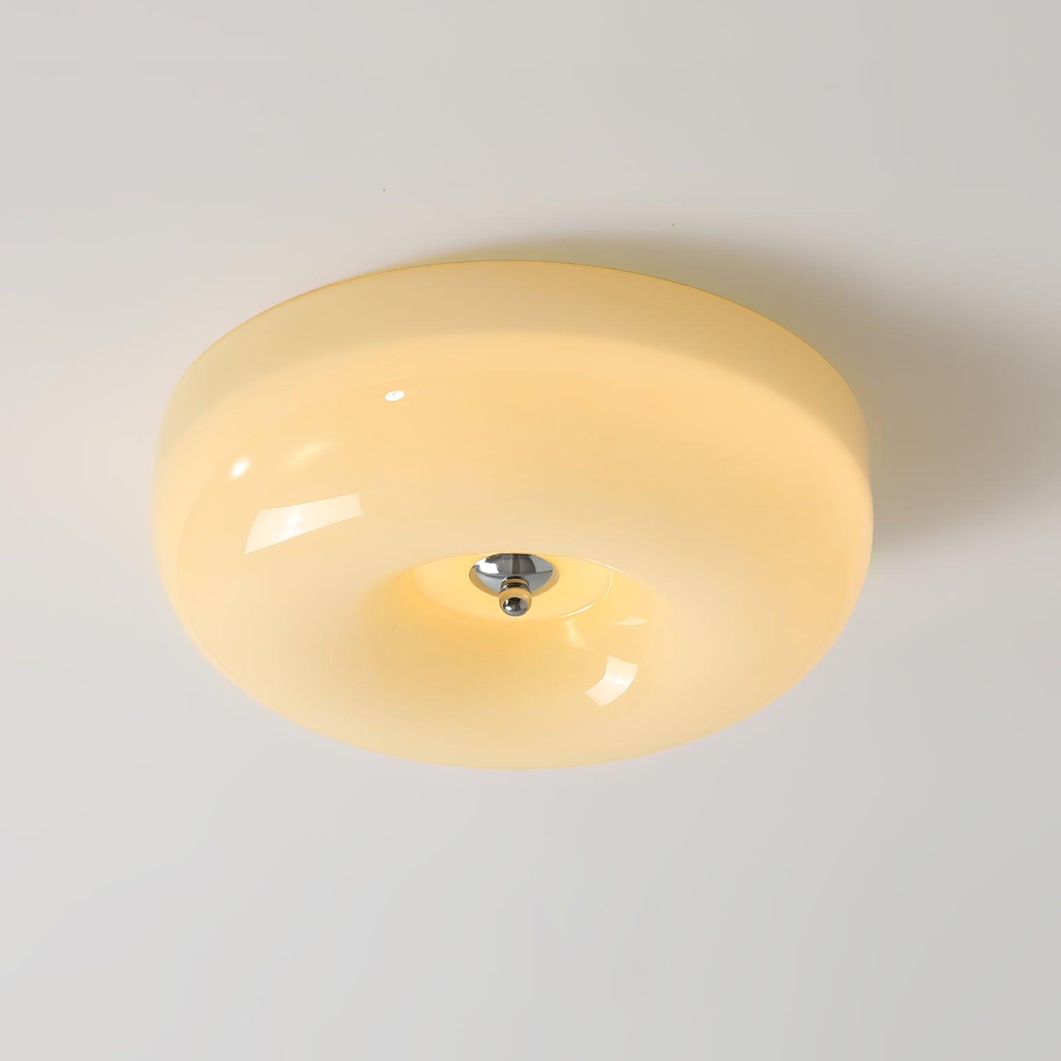Deckenleuchte Glas LED Metall Weiß Wohnzimmer Schlafzimmer Flur Runde Glas-Deckenlampe Moderne Deckenleuchte | Restfield