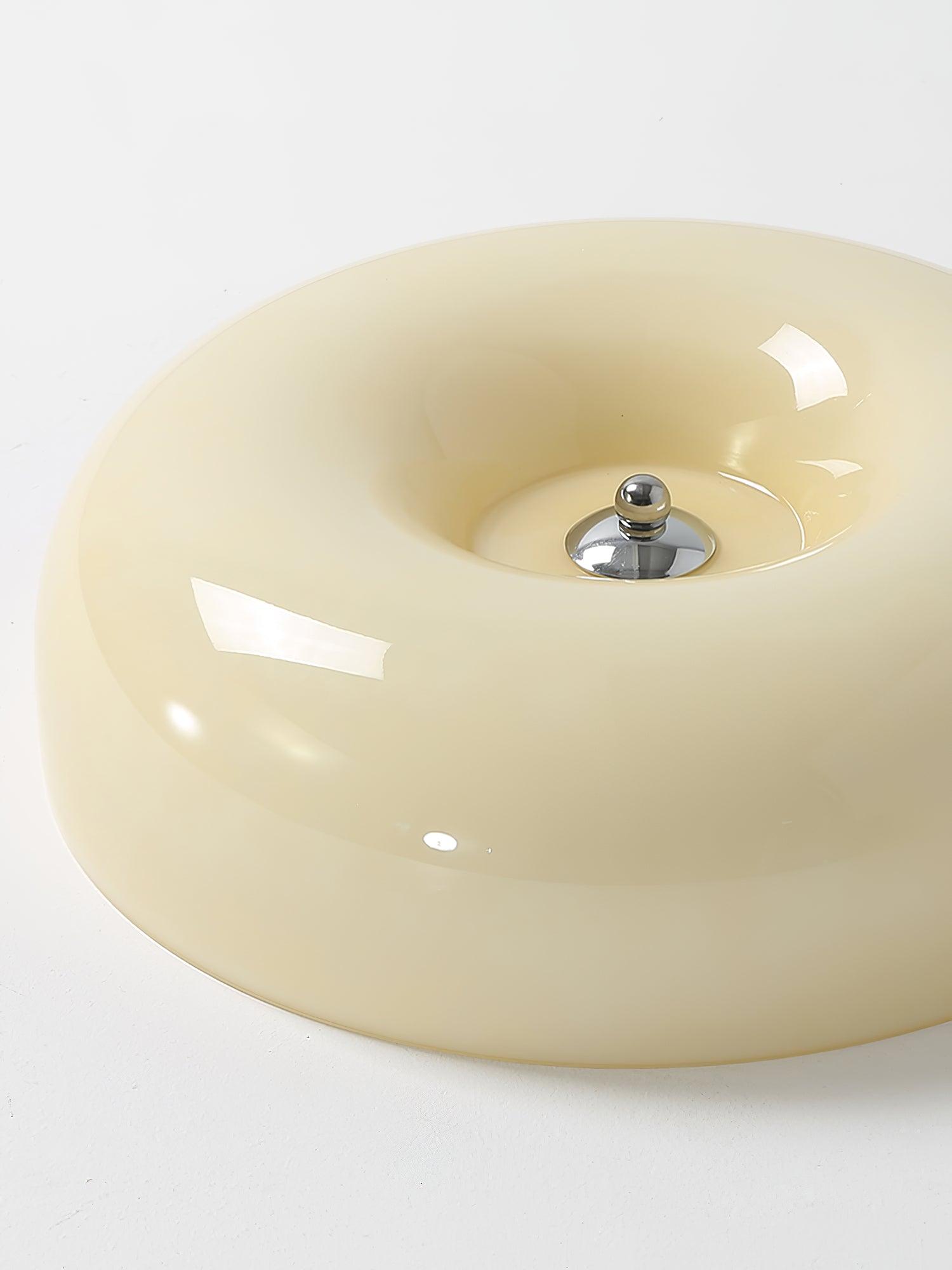 Plafondlamp Melkglas 32–46 cm | Glazen Bol met Zilveren Accent | Dimbare Plafondverlichting Warm Wit | Sansoti
