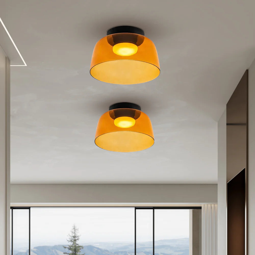 Design Glazen Plafondlamp met Gelaagde Structuur — Elegant Lichtspel voor Eetkamer, Woonkamer en Slaapkamer | Sansoti