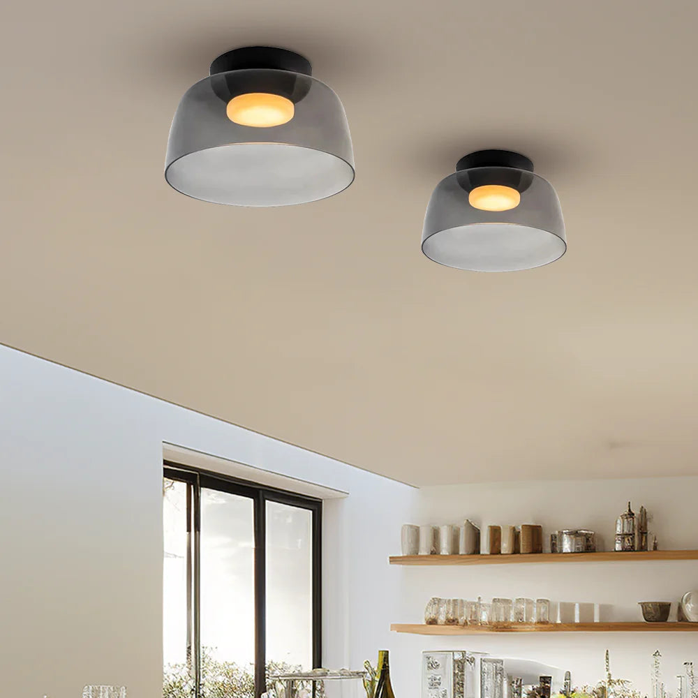 Design Glazen Plafondlamp met Gelaagde Structuur — Elegant Lichtspel voor Eetkamer, Woonkamer en Slaapkamer | Sansoti