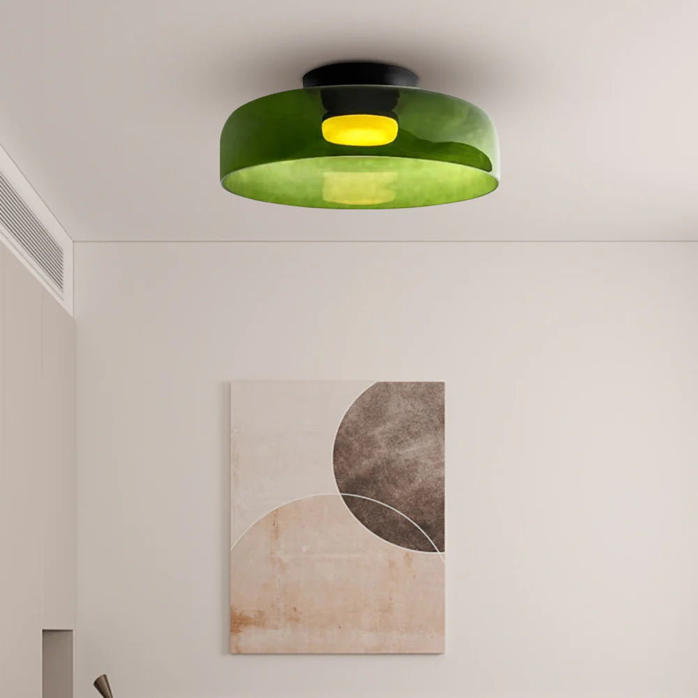 Design Glazen Plafondlamp met Gelaagde Structuur — Elegant Lichtspel voor Eetkamer, Woonkamer en Slaapkamer | Sansoti