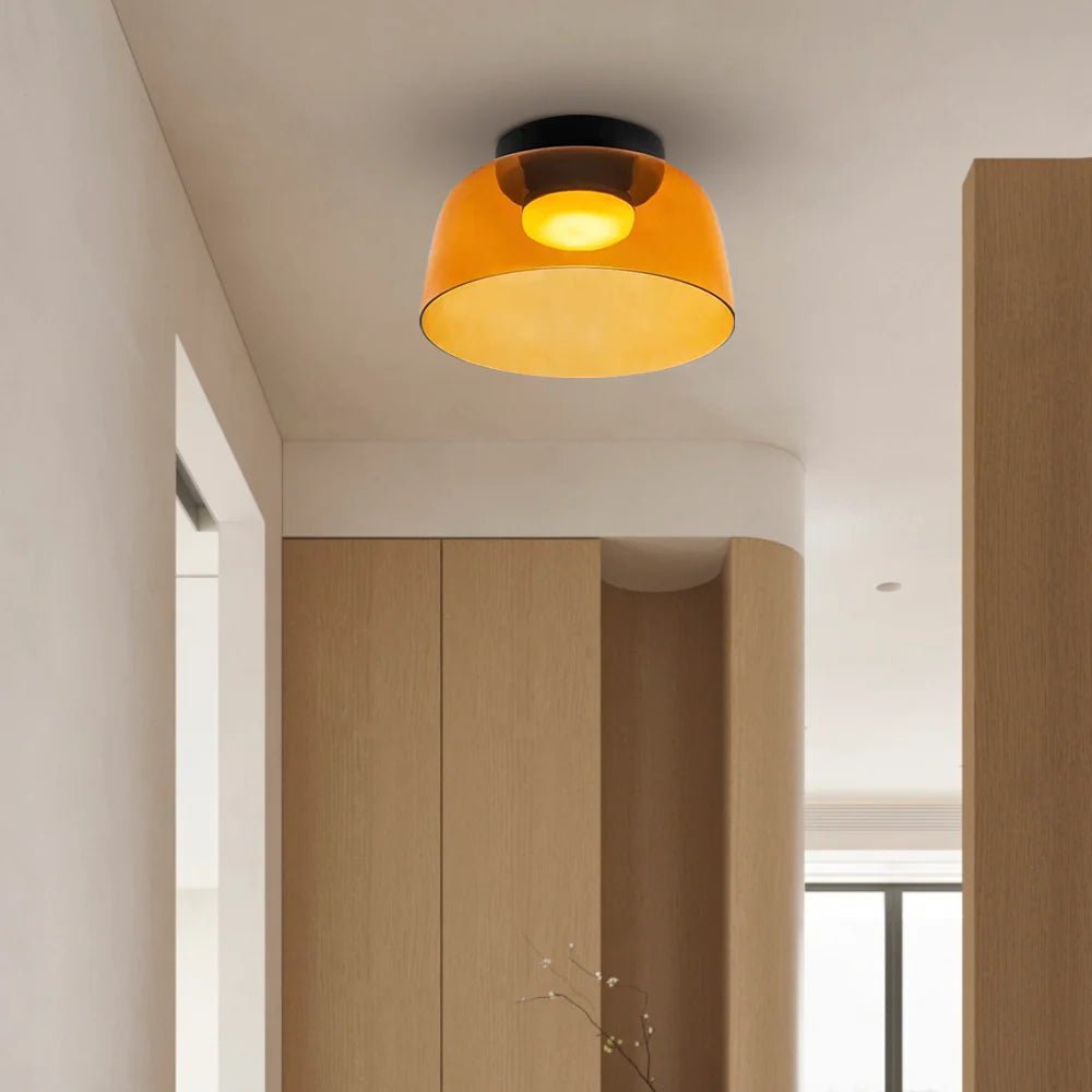 Design Glazen Plafondlamp met Gelaagde Structuur — Elegant Lichtspel voor Eetkamer, Woonkamer en Slaapkamer | Sansoti