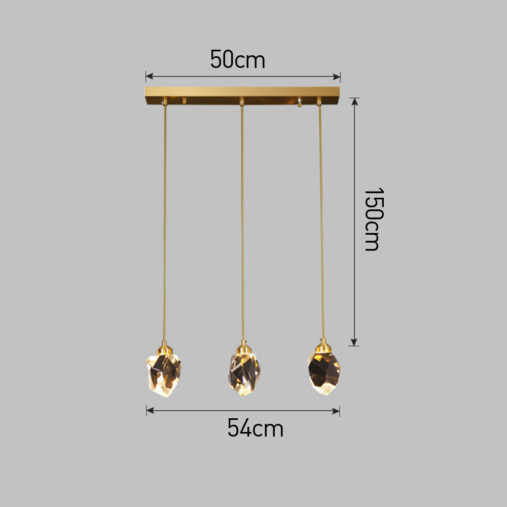 Hanglamp Glas Metaal Goud Verstelbaar Eettafel Woonkamer Keukeneiland Druppelvorm Designlamp Sfeerverlichting | Sansoti