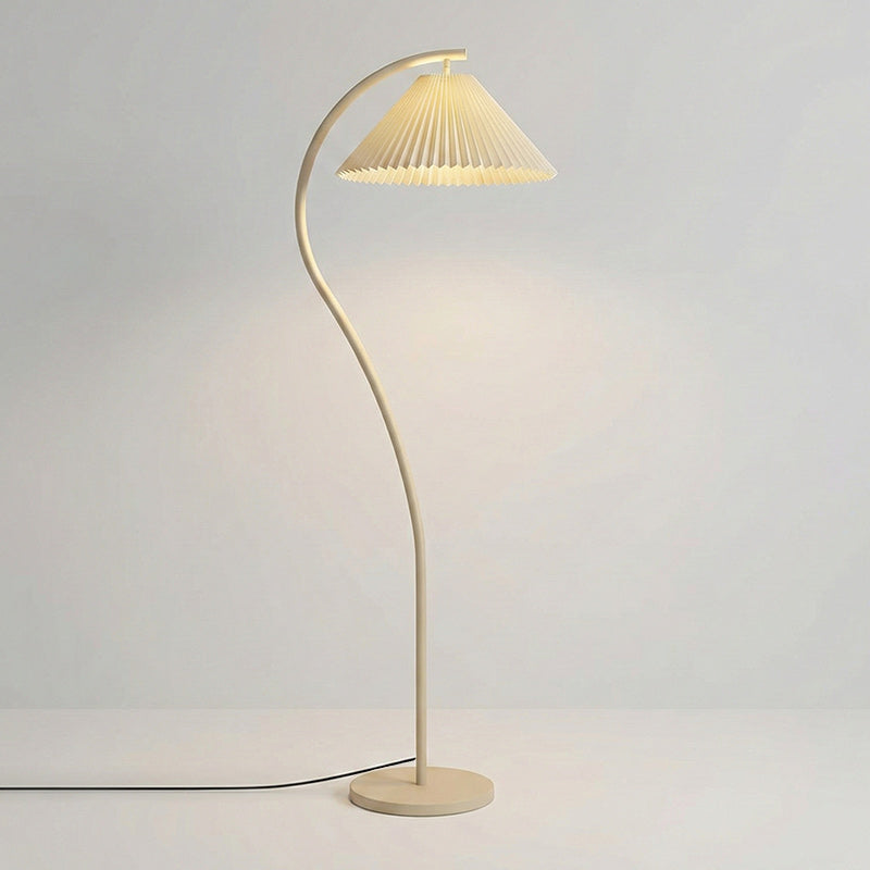 Geplooide Vloerlamp met Stoffen Kap – Modern Design Zwart Beige Groen Goud – 155cm Hoog E26/E27 – Dimbaar | Sansoti