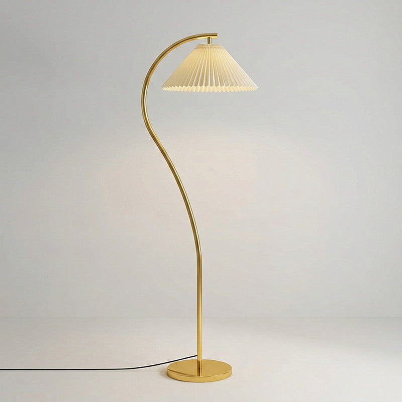 Geplooide Vloerlamp met Stoffen Kap – Modern Design Zwart Beige Groen Goud – 155cm Hoog E26/E27 – Dimbaar | Sansoti