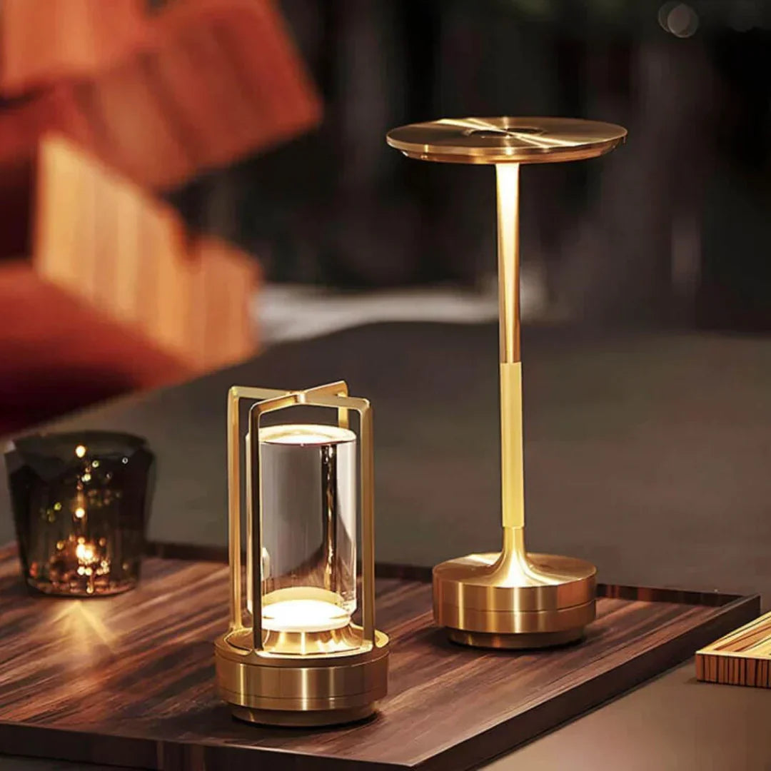 Elegant Table Lamp Crystal Glass Dimmable 3 Light Settings Rechargeable 18 Hour Battery Wireless 2600mAh For Living Room Bedroom Office Outdoor | Sansoti