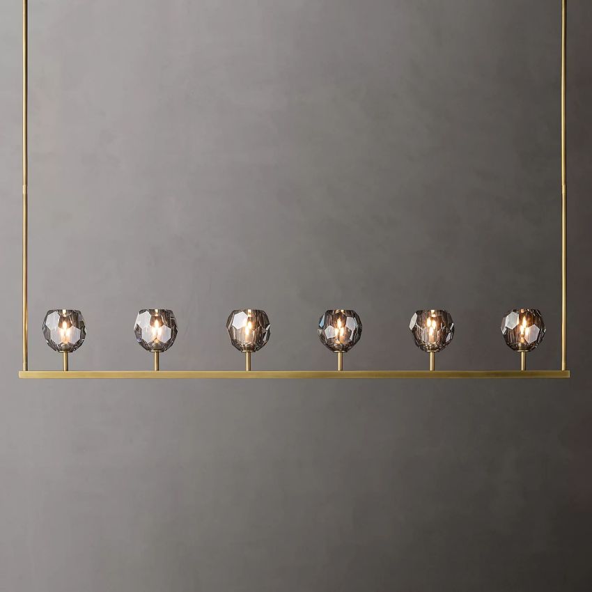 Kristallen Kroonluchter met Messing Frame en LED Verlichting voor Eetkamer Woonkamer Entree Plafondlamp | Sansoti