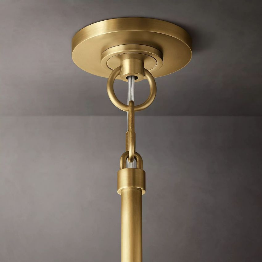 Lustre rond en cristal, laiton, cristal K9, suspension LED élégante et luxueuse pour salle à manger, salon et entrée | Sansoti