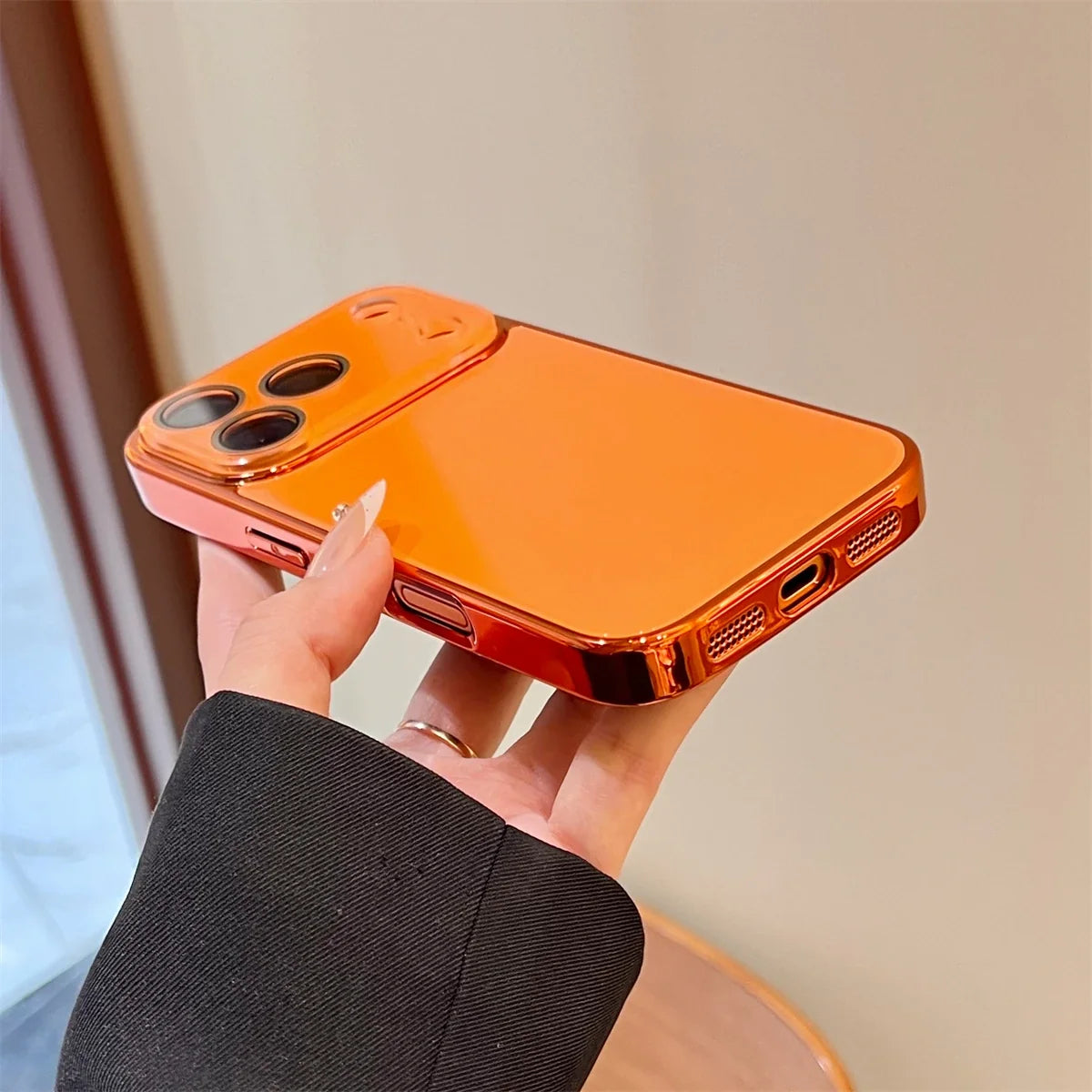 Glass iPhone Case with Camera Protection and Electroplated Sides for Premium Grip and Stylish Look | Sansoti