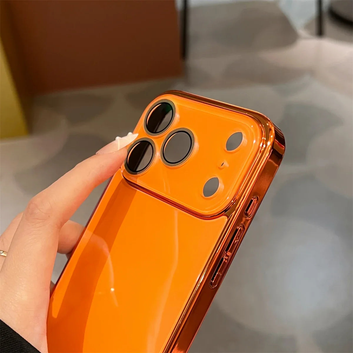 Glass iPhone Case with Camera Protection and Electroplated Sides for Premium Grip and Stylish Look | Sansoti