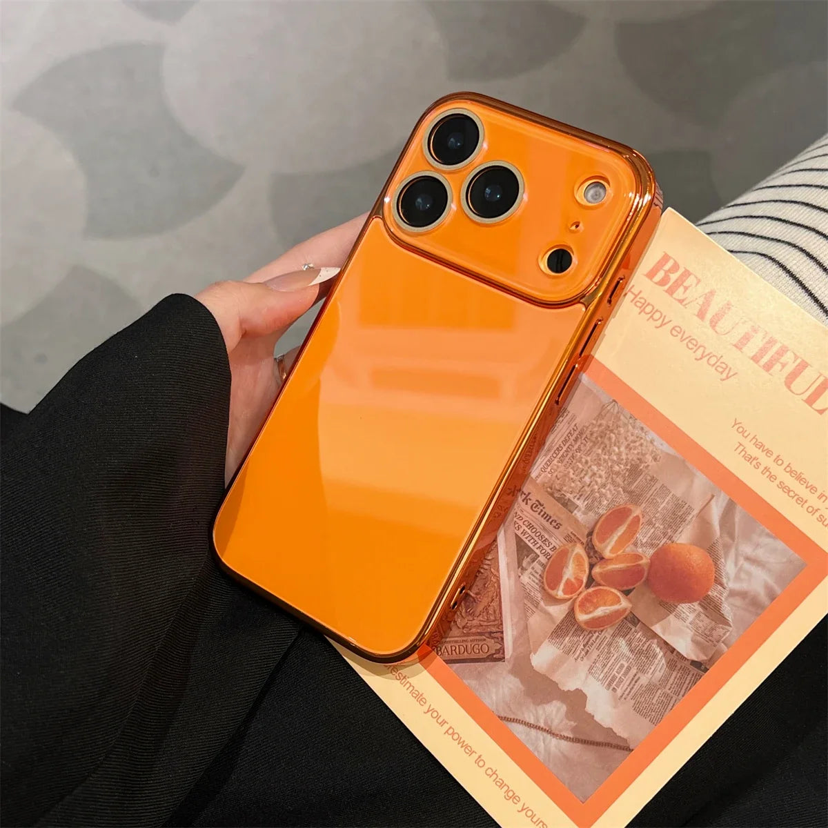 Glass iPhone Case with Camera Protection and Electroplated Sides for Premium Grip and Stylish Look | Sansoti