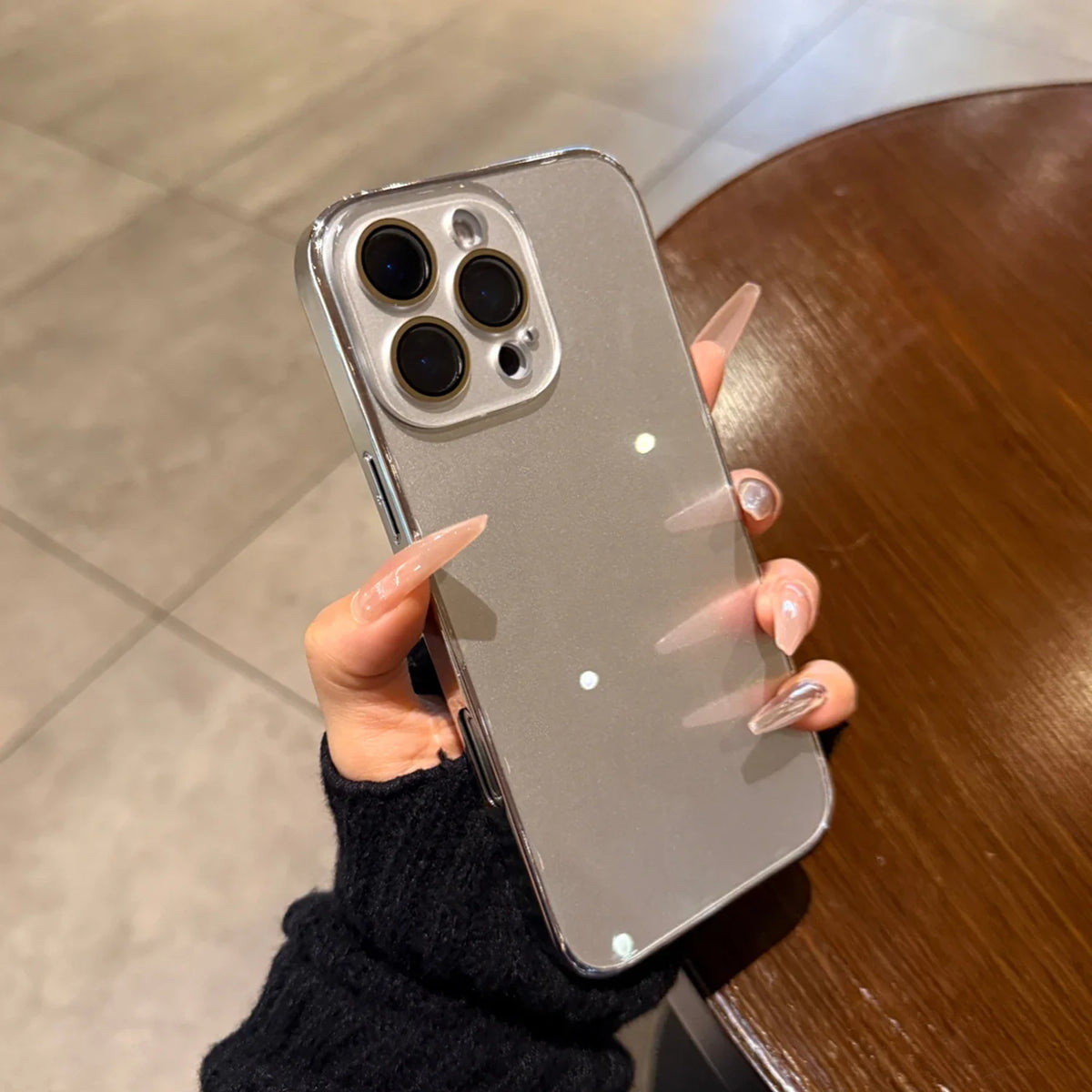 Glass iPhone Case with Camera Protection and Electroplated Sides for Premium Grip and Stylish Look | Sansoti