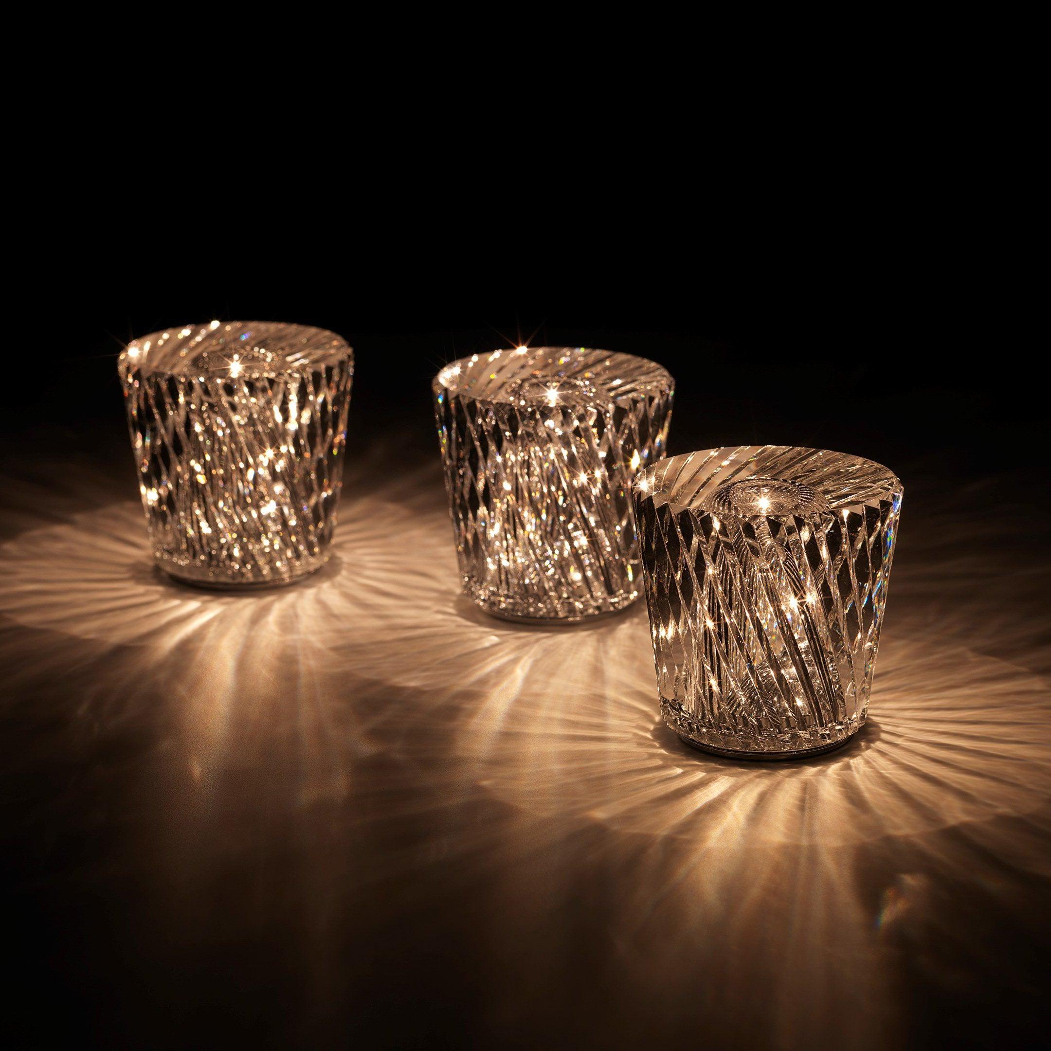 Diamant Kristal Tafellamp met Ingebouwde Accu – Draadloos & Dimbaar – Ø 8,2 cm × H 9 cm | Sansoti