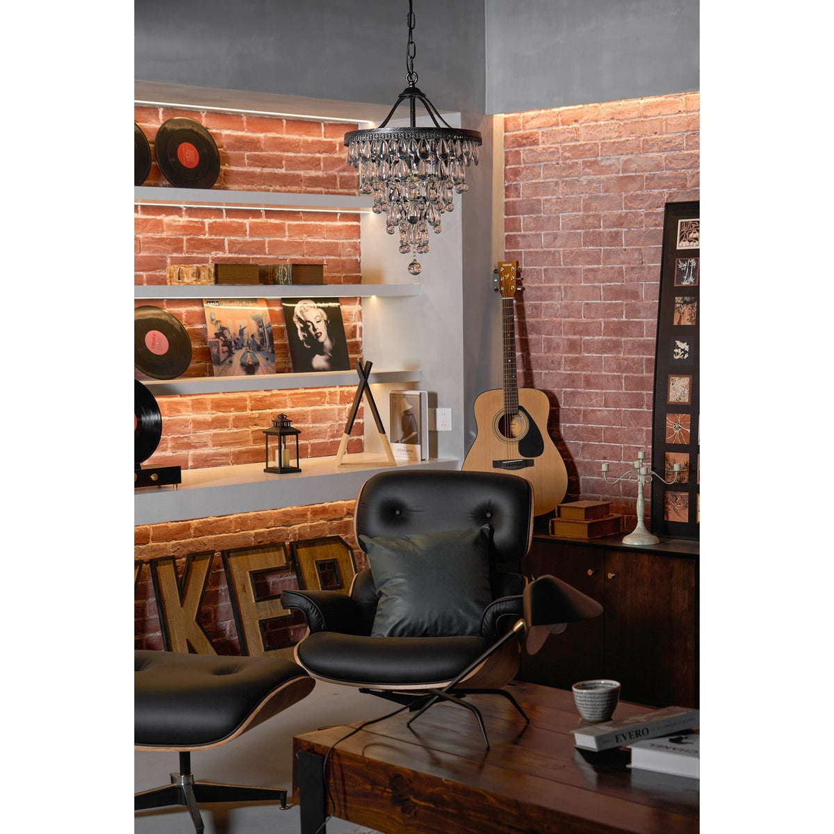 Lustre en cristal avec finition bronze antique et suspension à chaîne – Éclairage décoratif exclusif | Sansoti