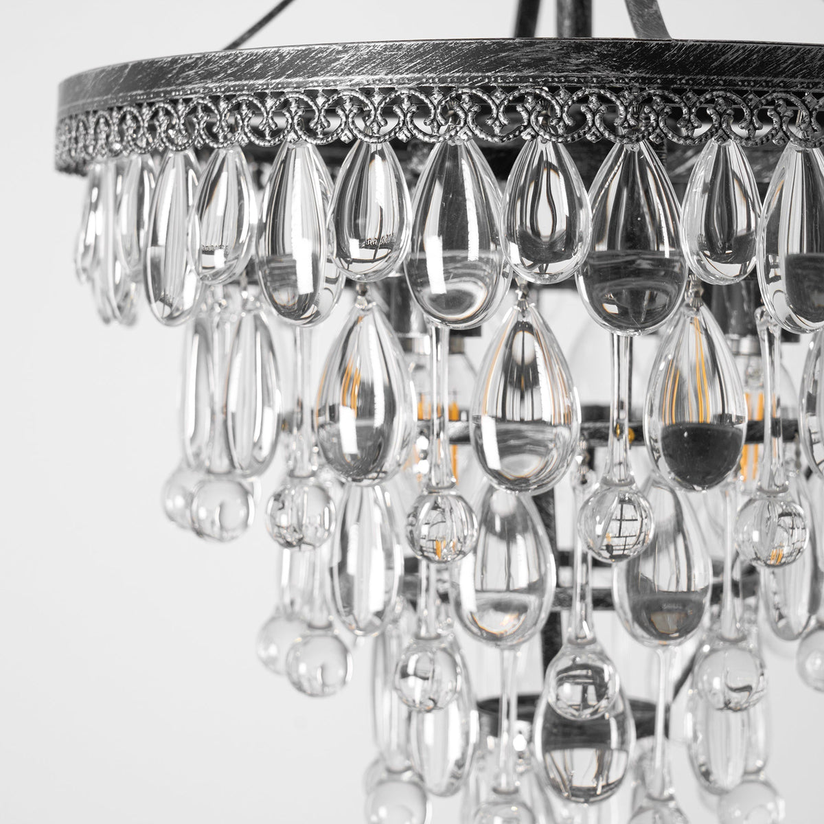 Lustre en cristal avec finition bronze antique et suspension à chaîne – Éclairage décoratif exclusif | Sansoti